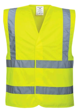 Hi-Vis vlamvertragend vest geel maat 2XL/3XL verstelbaar klittenband sluiting