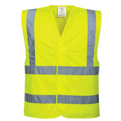 Hi-Vis vlamvertragend vest geel maat S/M verstelbaar klittenband sluiting