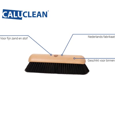 CaluClean zaalveger hout kunstvezel haar  extra gevuld 30cm 