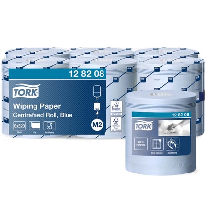 Tork Wiping Centerfeed poetspapier 1-laags blauw 6 rollen voor M2 dispenser systeem