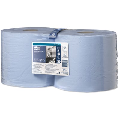 Tork Wiping Plus poetspapier 2-lgs 255mtr x 23,5cm 2st 750 vellen blauw