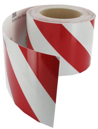 3M reflecterend tape rood/wit links 100mmx25mtr