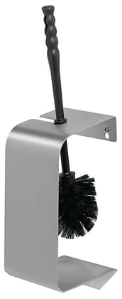 Toiletborstelhouder RVS mat geslepen, zwarte borstel