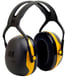 Peltor X2 oorkappen geel met  hoofdband