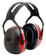 Peltor X3 oorkappen rood met hoofdband