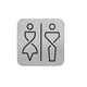 Bordje RVS toilet gender neutraal  anti fingerprint proof 12x12cm 