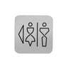 Bordje RVS heren en dames toilet links  anti fingerprint proof 12x12cm