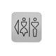 Bordje RVS heren en dames toilet links  anti fingerprint proof 12x12cm