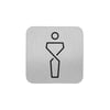 Bordje RVS heren toilet  anti fingerprint proof 12x12cm 