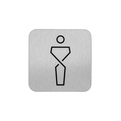 Bordje RVS heren toilet anti fingerprint proof 12x12cm