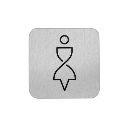 Bordje RVS dames toilet anti fingerprint proof 12x12cm