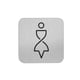 Bordje RVS dames toilet  anti fingerprint proof 12x12cm 