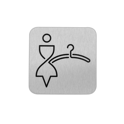 Bordje RVS dames kleedruimte anti fingerprint proof 12x12cm