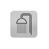 Bordje RVS douche faciliteiten  anti fingerprint proof 12x12cm 