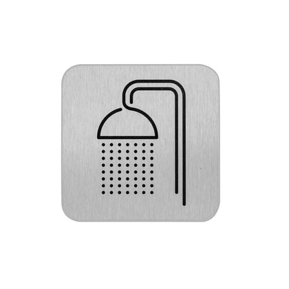 Bordje RVS douche faciliteiten anti fingerprint proof 12x12cm