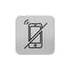 Bordje RVS geen telefoons anti fingerprint proof 12x12cm