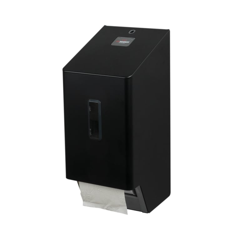 Santral toiletroldispenser voor 2 standaardrollen zwart RVS