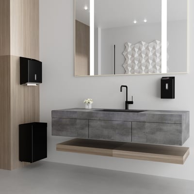 Santral RVS handmatige dispenser zwart SCU 5 M P/D MN