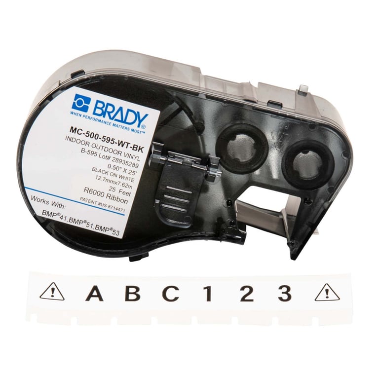 Brady vinyllabels voor binnen- en buitengebruik
