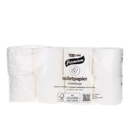 CaluCare Premium toiletpapier 2-lgs cellulose  8x5 rollen 400 vel