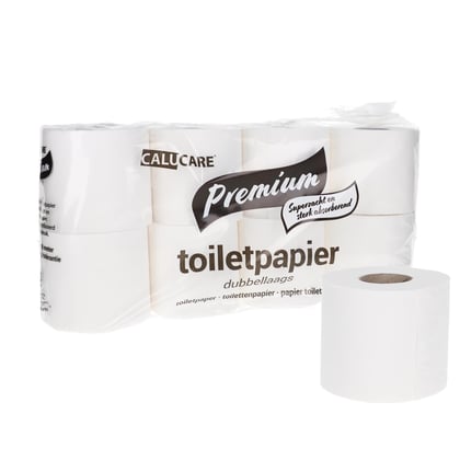 CaluCare Premium toiletpapier 2-lgs cellulose  8x5 rollen 400 vel