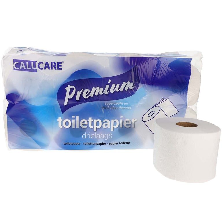 CaluCare Premium toiletpapier 3-lgs 100% cellulose 9x8 a 250vel