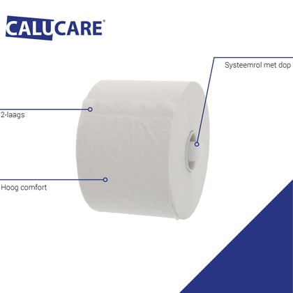 CaluCare Premium toiletpapier doppenrol kleine dop dubbellaags 36x100mtr