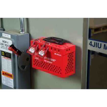 Brady veiligheid Redbox groepsvergrendelings- kast rood