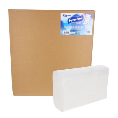 CaluCare Premium papieren handdoekjes 2-lgs Z-vouw 21x24cm 4000st