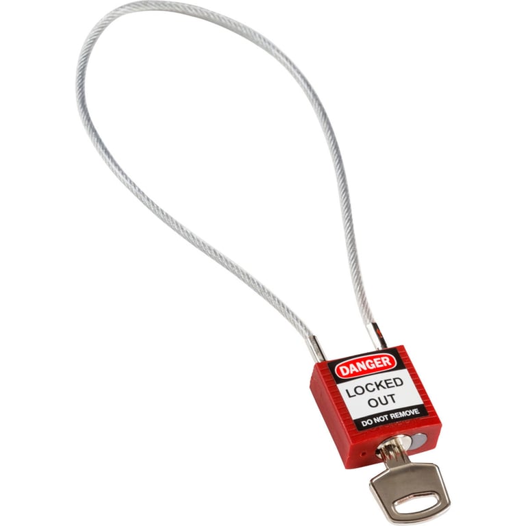 Brady compacte kabelveiligheidsslot rood kabellengte 40cm