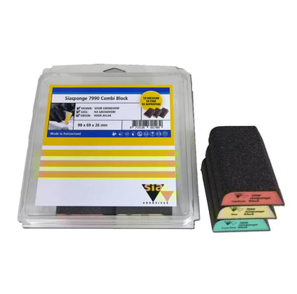 Siasponge 7790 combi block 1x medium, 1x fine, 1x superfine