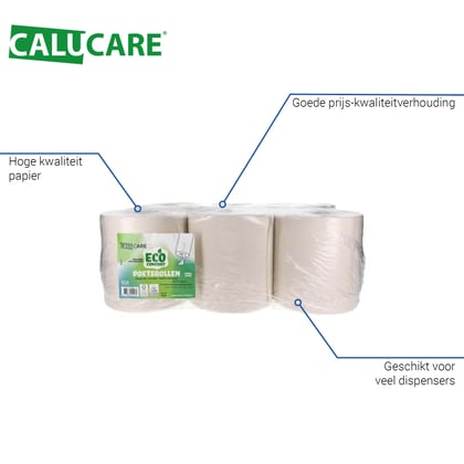 CaluCare ECO Comfort poetsrollen 1-lgs wit 6x300mtr