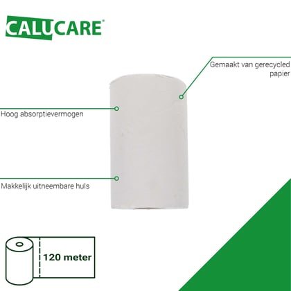 CaluCare ECO Comfort mini poetsrollen recycled 1-lgs met kern 12x120mtr