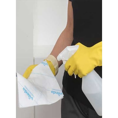 Vileda MicroOne disposable microvezeldoeken wit blauw 34x27cm 50st