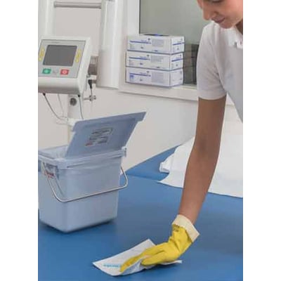 Vileda MicroOne disposable microvezeldoeken wit blauw 34x27cm 50st