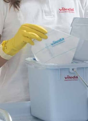 Vileda MicroOne disposable microvezeldoeken wit blauw 34x27cm 50st