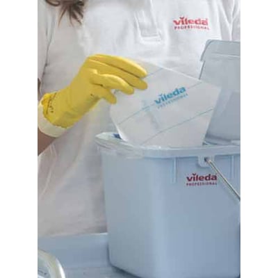Vileda MicroOne disposable microvezeldoeken wit blauw 34x27cm 50st