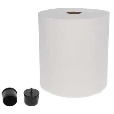 CaluCare Premium Matic handdoekrol 2-lgs wit 100% cellulose 6 rollen 21cmx150mtr met dop