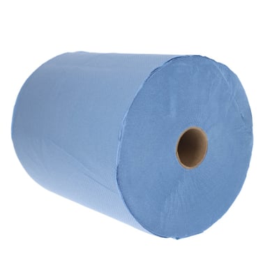 CaluCare Premium Matic handdoekrol blauw 2-lgs 100% cellulose 6 rollen 21cm x 150m met dop
