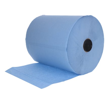 CaluCare Premium Matic handdoekrol blauw 2-lgs  100% cellulose 6 rollen 20cm x 140m met dop