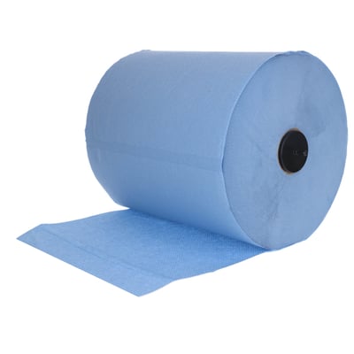 CaluCare Premium Matic handdoekrol blauw 2-lgs 100% cellulose 6 rollen 21cm x 150m met dop
