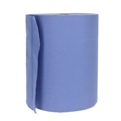 CaluCare Premium handdoekrol blauw 2-lgs 100% cellulose 6 rollen 20cm x 140m