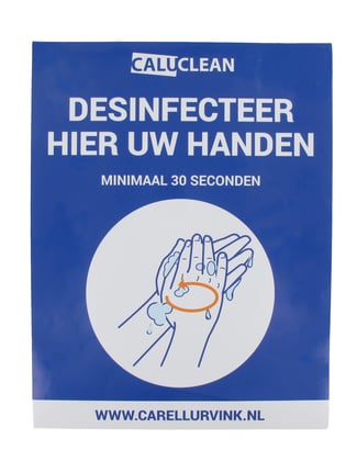 CaluClean sticker Desinfecteer hier uw handen