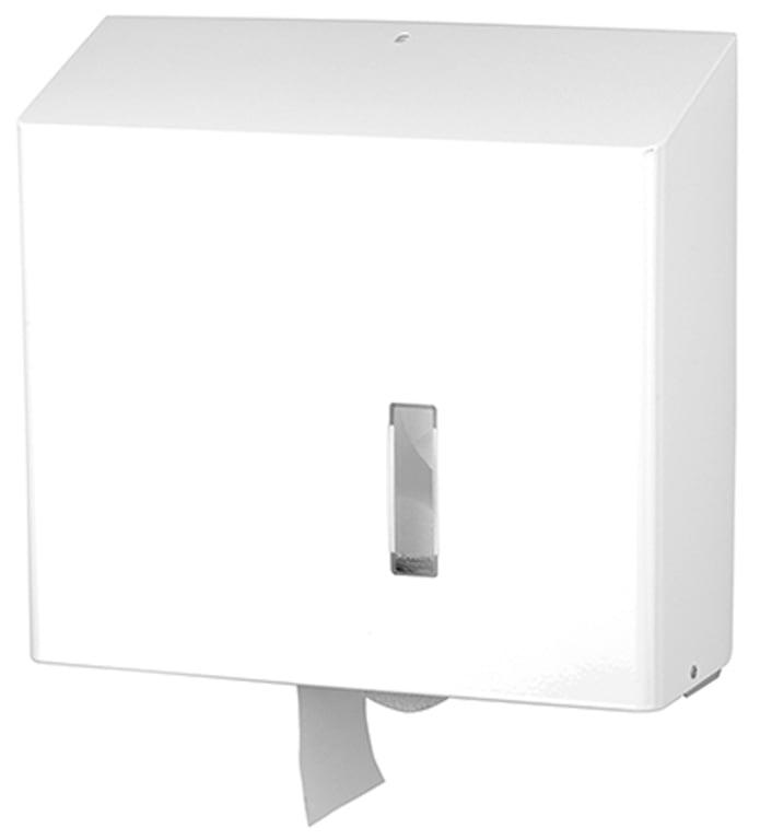 Santral toiletroldispenser voor 4 rollen gepoedercoat RVS wit