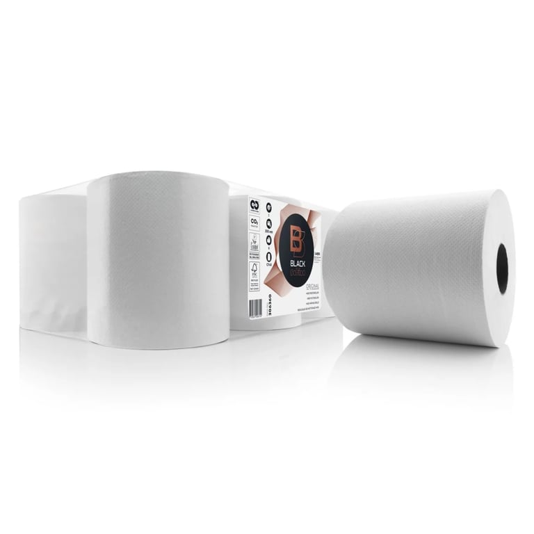BlackSatino poetsrol met scheurhuls 6x300mtr 1-lgs