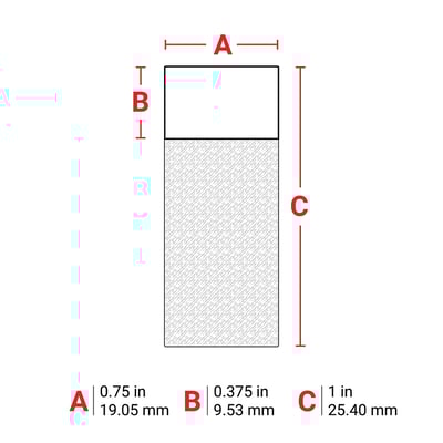 Brady zelflaminerende vinyl wikkellabels wit  2500st 19,05mmx 25,40mm