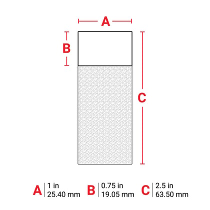 Brady zelflaminerende vinyl wikkellabels wit 100st 25,40mmx63,50mm