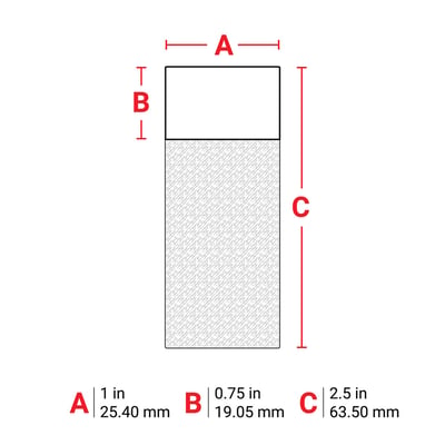 Brady zelflaminerende vinyl wikkellabels wit 100st 25,40mmx63,50mm