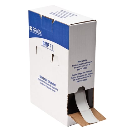 Brady zelflaminerende vinyl wikkellabels wit 100st 25,40mmx63,50mm