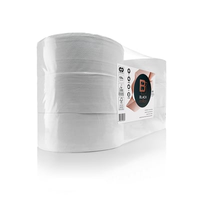 BlackSatino jumborollen 2-lgs 6x380mtr wit